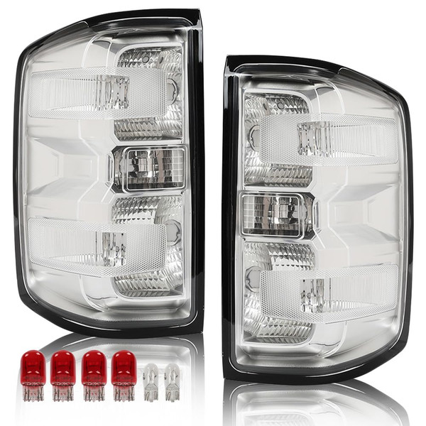 PIT66 Tail Lights Assembly Compatible With Chevy Silverado 1500 2500 HD 2016-2019,Fit GMC Sierra 3500 HD 2016-2019 Rear Light Lamps Drive & Passenger Side-【Included Bulb x2】 PIT66 Tail Lights Assembly Compatible With Chevy Silverado 1500 2500 HD 2016-2019,Fit GMC Sierra 3500 HD 2016-2019 Rear Light Lamps Drive & Passenger Side-【Included Bulb x2】