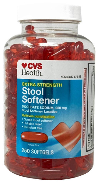 CVS Extra Strength Stool Softener Docusate Sodium Softgels 250 mg, 250 Count