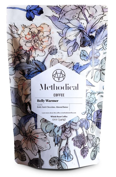 Belly Warmer Whole Bean Coffee: 100% Arabica Smooth Dark Roast Coffee with Bold, Chocolatey Notes, Freshly Roasted in the USA, Fair Trade Coffee Ethically Sourced from Family Farms, 12 Oz.