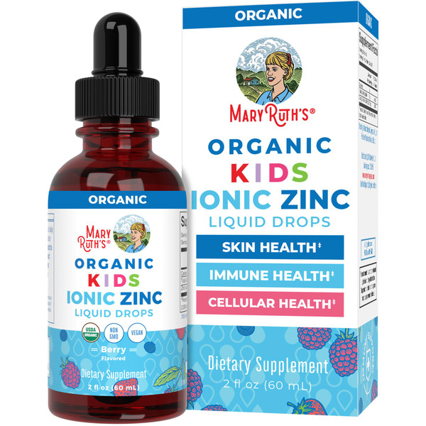 MaryRuth Organics Zinc Supplement for Immune Support, Immune Support Supplement for Kids, Ages 4-13, Zinc Sulfate, Vegan, USDA Organic, Glycerin Based, 2 Fl Oz