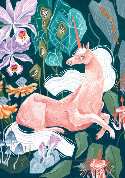 Buffalo Games - Rae Ritchie - Lush Unicorn - 300 Piece Jigsaw Puzzle for Adults -Challenging Puzzle Perfect for Game Nights - Finished Size is 21.25 x 15.00