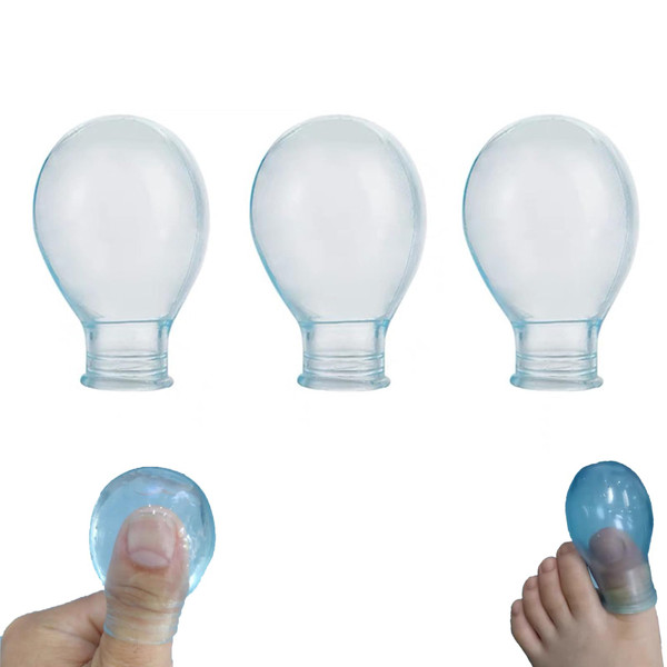 Givam Waterproof Toe Cover & Finger Protectors for Shower and Nail Care | Comfortable and Durable Soaking Sleeves for Fingers and Toe (2 Small 1 Large)