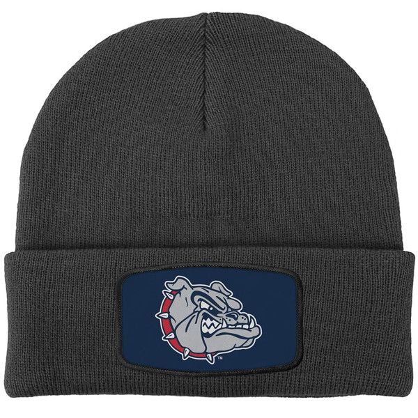 Campus Lab Gonzaga University Bulldogs Logo Sublimated Patch Knit Beanie Hat Unisex for Men and Women, Charcoal