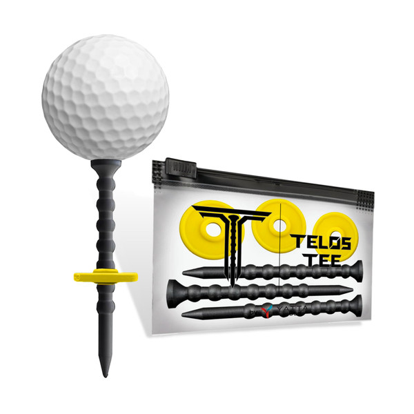 YATTA GOLF Telos Premium Golf Tees – Adjustable Golf Tees – Tee Off with Greater Consistency and Shoot Better Scores - Unbreakable Golf Tees – Lasts The Average Golfer A Season (3 Pack, Sunny Yellow)