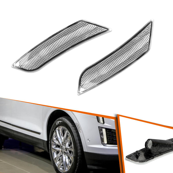 ADIIL For 13-14 Cadillac ATS & 2017-up XT5 Clear Lens Front Bumper Side Marker Light Assembly Set (Left + Right) ADIIL For 13-14 Cadillac ATS & 2017-up XT5 Clear Lens Front Bumper Side Marker Light Assembly Set (Left + Right)