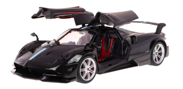 AMPERSAND SHOPS RC Luxury Super Sports Car Pagani Huayra Black Replica 1:14 Scale Full Function Remote Control with Working Headlights and Taillights Ultra Modern