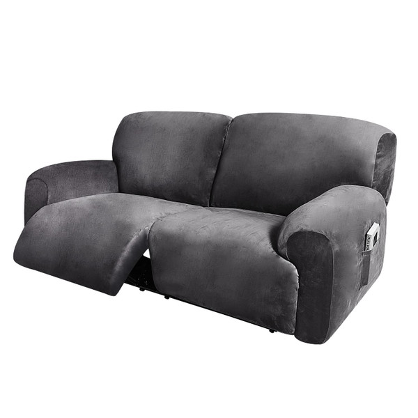ULTICOR Extra Wide 75-100" 2 Seater Reclining Sofa Slipcover, Velvet Stretch 6-Piece, Soft Washable (Dark Grey) ULTICOR Extra Wide 75-100" 2 Seater Reclining Sofa Slipcover, Velvet Stretch 6-Piece, Soft Washable (Dark Grey)