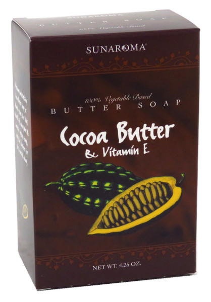 Sunaroma Soap Cocoa Butter & Vitamin-E Bar 4.25 Ounce Boxed (125ml)