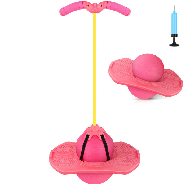 Christoy Pogo Jumper with Handle and Ball Pump, High Jump Toy Bounce Jump Trick Board Pogo Bouncing Ball Safe and Fun Pogo Stick for Kids Boys Girls and Adults (Pink) Christoy Pogo Jumper with Handle and Ball Pump, High Jump Toy Bounce Jump Trick Board Pogo Bouncing Ball Safe and Fun Pogo Stick for Kids Boys Girls and Adults (Pink)