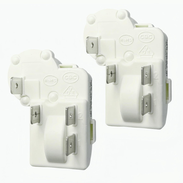 2 Pack Refrigerator Freezer Compressor PTC Starter Relay, 4 Pins Over Load Protector Accessories Compatible ZHB Series ZHB88-125P4.7 ZHB35-120P15 ZHB60-120P15 ZHB69-120P15 ZHB60-120P4.7