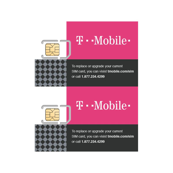 (2 Pack) Authentic Official T-Mobile SIM Card Micro/Nano/Standard GSM 4G/3G/2G LTE Prepaid/Postpaid Starter Kit Unactivated Talk Text Data & Hotspot