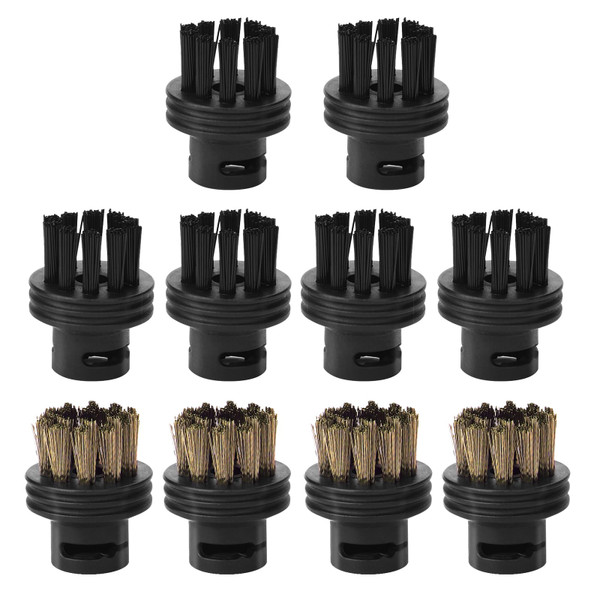 Waitbird 10 Pack Steam Cleaner Brush Heads, Compatible Steam Cleaner, Replacement Parts Accessories Cleaning Brush Head for Hard Surface (6 Pack Nylon Brushes + 4 Pack Steel Brushes) Waitbird 10 Pack Steam Cleaner Brush Heads, Compatible Steam Cleaner, Replacement Parts Accessories Cleaning Brush Head for Hard Surface (6 Pack Nylon Brushes + 4 Pack Steel Brushes)