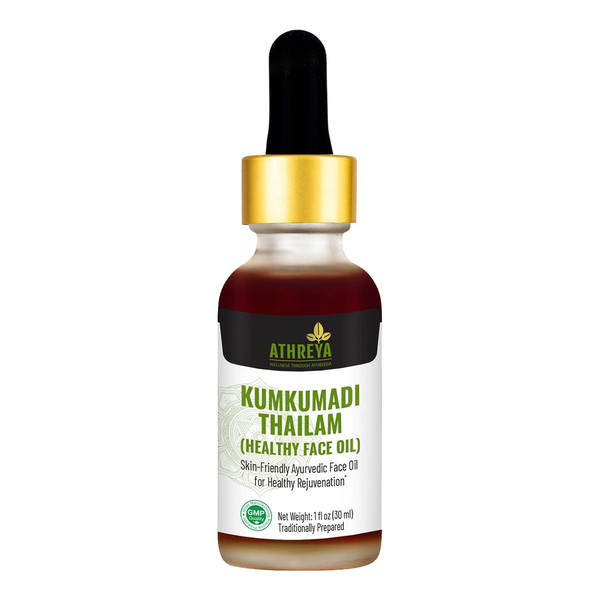 Athreya Herbs Kumkumadi Oil (Healthy Face Oil) | 1 Oz | Skin-Friendly Ayurvedic Face Oil | Rejuvenates Skin | For A Natural & Youthful Glow | Maintains Skin Hydration & Moisture | Vegan, Non-GMO Athreya Herbs Kumkumadi Oil (Healthy Face Oil) | 1 Oz | Skin-Friendly Ayurvedic Face Oil | Rejuvenates Skin | For A Natural & Youthful Glow | Maintains Skin Hydration & Moisture | Vegan, Non-GMO
