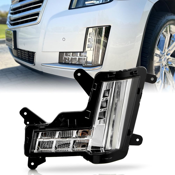 KEEKPO - For 2015-2020 Cadillac Escalade w/Crash Brake LED Bumper Fog Light Turn Signal Lamp Replacement Driver Side