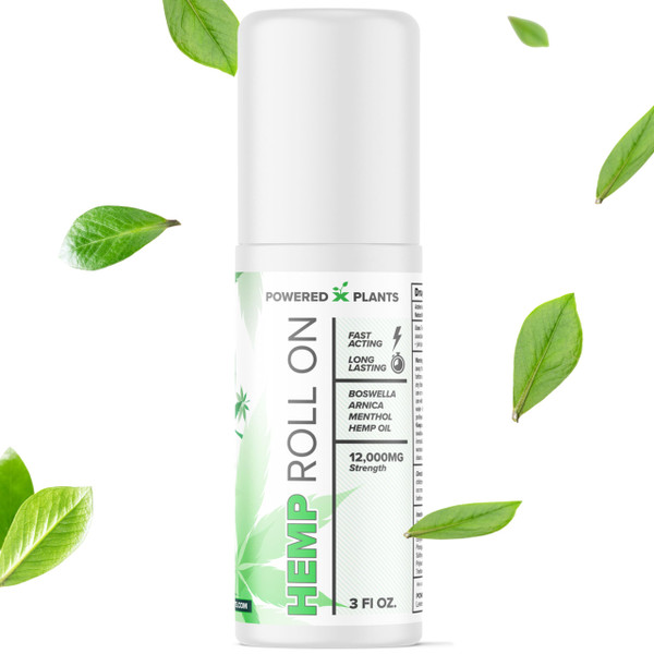 POWERED X PLANTS Hemp Oil Roll On - Menthol Rub with Boswellia & Arnica - 12,000mg Extra Strength Oil for Muscle Discomfort Pack of 1, 3 fl.oz. POWERED X PLANTS Hemp Oil Roll On - Menthol Rub with Boswellia & Arnica - 12,000mg Extra Strength Oil for Muscle Discomfort Pack of 1, 3 fl.oz.