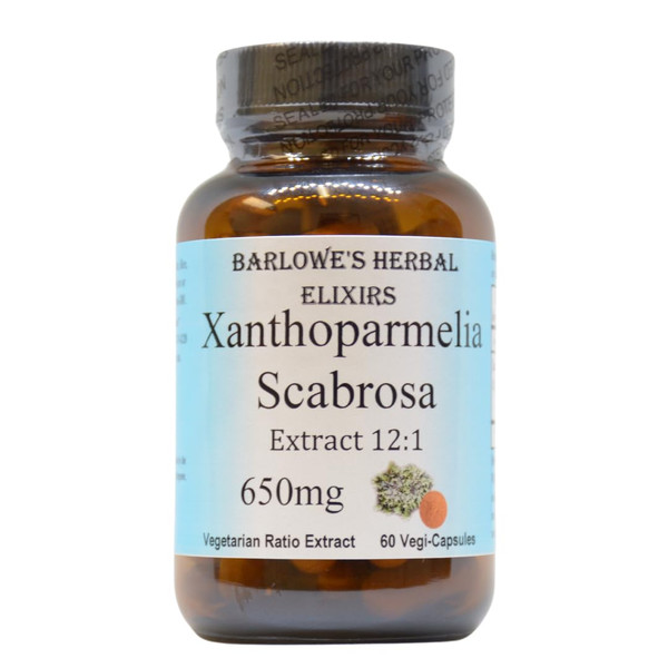 Barlowe's Herbal Elixirs Xanthoparmelia Scabrosa | 12:1 Extract | 650mg Per Capsule | Exercise & Wellness Support | 60 Veggie Capsules | Stearate-Free, Additive-Free, Glass Bottled Barlowe's Herbal Elixirs Xanthoparmelia Scabrosa | 12:1 Extract | 650mg Per Capsule | Exercise & Wellness Support | 60 Veggie Capsules | Stearate-Free, Additive-Free, Glass Bottled