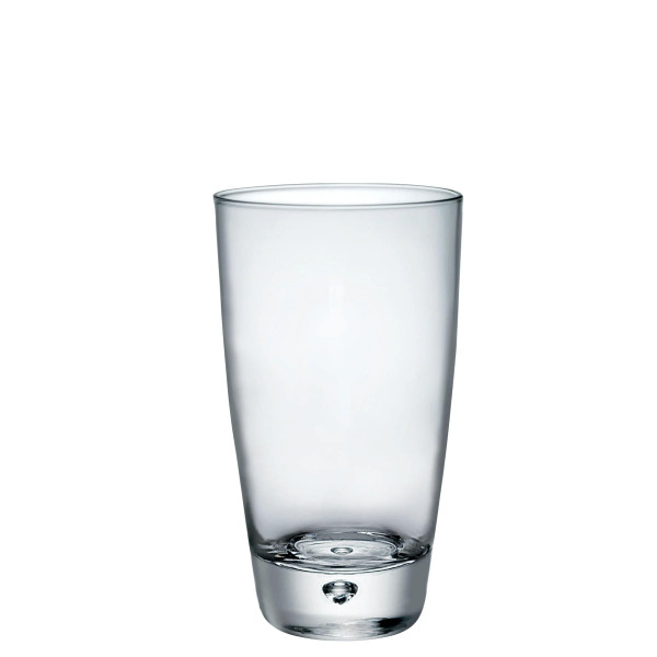 Bormioli Rocco Luna Set Of 12 Cooler Glasses, 15.25 Oz. Clear Crystal Glassware, for Water, Juice and Mojitos Dishwasher Safe, Made In Italy.