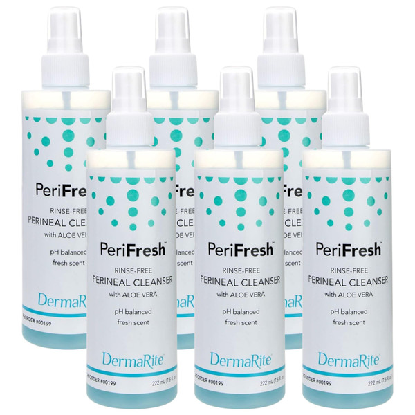 Dermarite PeriFresh Rinse-Free Perineal Cleanser 7.5 Ounces (Pack of 6)