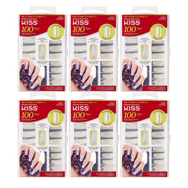 Kiss 100 Tips Curve Overlap Long Length (Pack of 6)