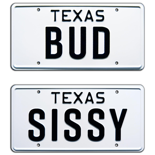 Urban Cowboy | Bud + Sissy | Metal Stamped License Plates