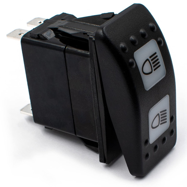 HD Switch, Headlight High Low Beam Switch for 710001725 fits 2011-2018 Can-Am Maverick Commander 800 800R 1000 1000R MAX LSV Electric 9KW CanAm - 6 Terminal On/On Snap-in Rocker w/Sealing Ring