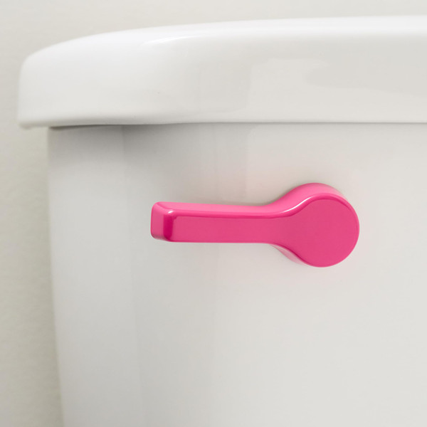 Qualihome Front Mount Toilet Handle, Universal Toilet Flush Handle, Elegant Toilet Lever, Complete Toilet Handle Replacement Kit, Heavy-Duty Toilet Tank Flusher Handle (Pink Finish)