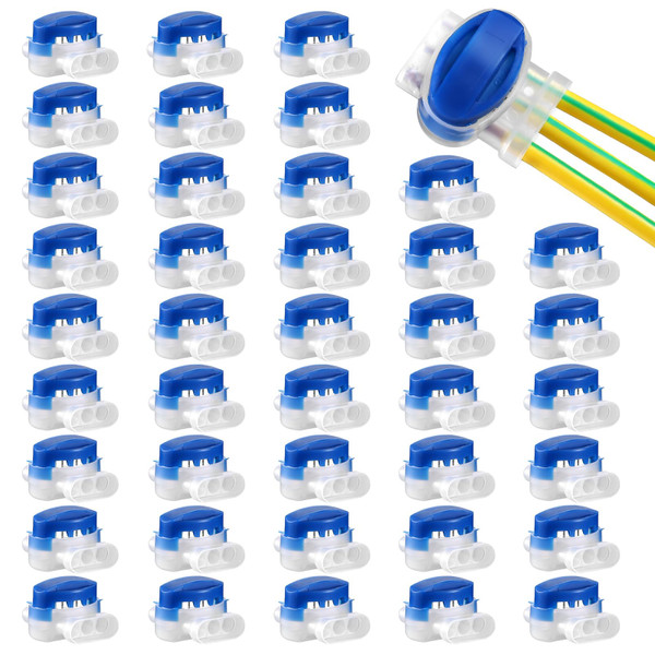 GWHOLE 3-Way Wire Connectors, 40Pcs Waterproof Electrical Wire Connectors Outdoor Wire Splice Connector for Lawn Mowers Electric Fences