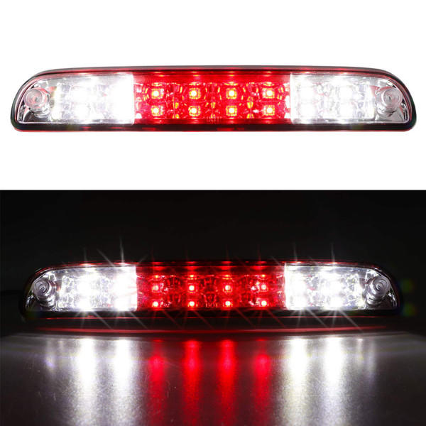 Red 3rd Third Brake Light for Ford Explorer Sport Trac 01-05, for F250 Super Duty/ F350 Super Duty 99-16, for Ranger 93-11, for Mazda B series 94-09, High Mount Stop Light with Electroplating Housing