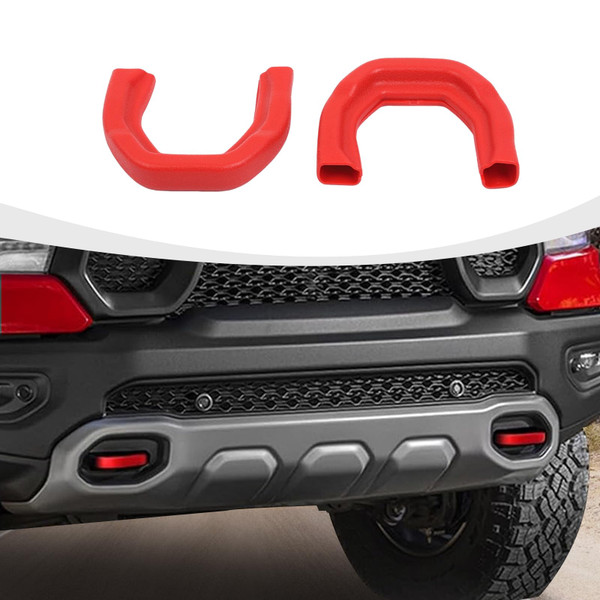 RAZPOY Tow Hook Cover Compatible with Dodge RAM TRX 2018-2025, Front Bumper Tow Hooks Accessories, Red