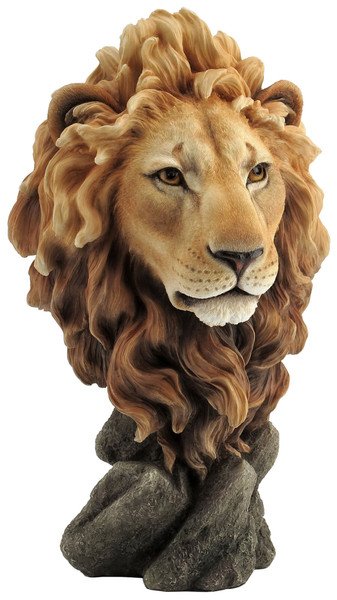 Large Lion Head Bust - King of the Jungle Statue Sculpture