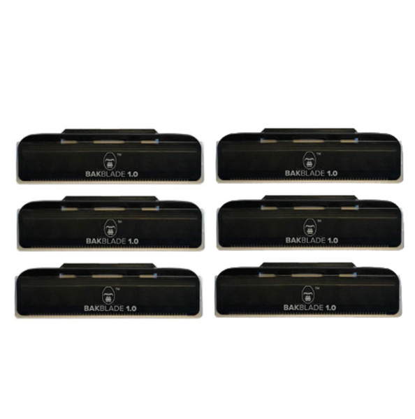 baKblade 1.0 Back Hair and Body Shaver Refill Replacement Cartridges. 4 Inch Extra-Wide Wet or Dry Disposable Razor Blades (6 Razors Included) baKblade 1.0 Back Hair and Body Shaver Refill Replacement Cartridges. 4 Inch Extra-Wide Wet or Dry Disposable Razor Blades (6 Razors Included)