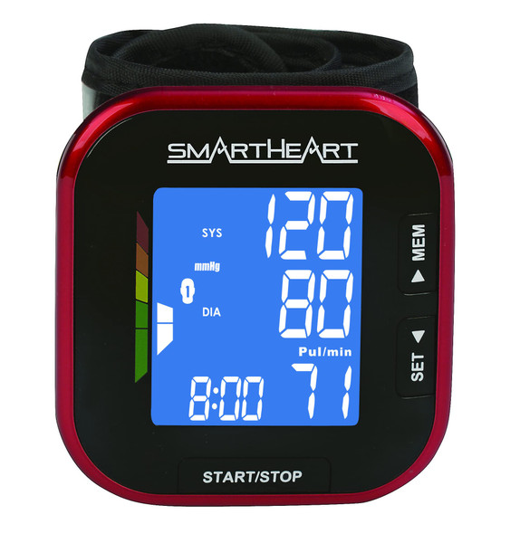 Smartheart Adult Cuff Wrist Digital Blood Pressure Monitor Black Device 1 Each