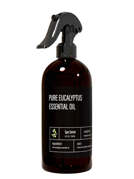 Spa Sense Pure Eucalyptus Oil Shower Mist and Steam Room Spray - 8 Ounce Premium Aromatherapy Eucalyptus Essential Oil Spray