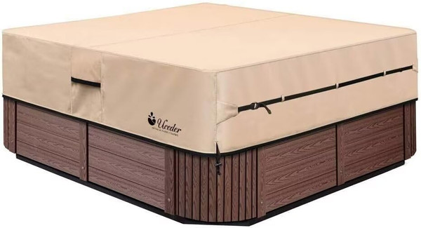 UCEDER Waterproof Hot Tub Cover -Outdoor Spa Cover Cap(Actual Size 112"x93"x20'' Fit 110"x91") 600D Heavy Duty Polyester Hot Tub Cover Protector(Brown) UCEDER Waterproof Hot Tub Cover -Outdoor Spa Cover Cap(Actual Size 112"x93"x20'' Fit 110"x91") 600D Heavy Duty Polyester Hot Tub Cover Protector(Brown)