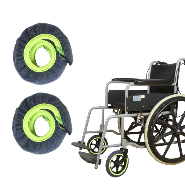 EHUELDER Wheelchair Wheel Covers 2 Pack - Dust proof Floor Protectors, Non-Slip & Silent Rolling Covers for Indoor Use - Fits Most Wheelchair Tires(8 inches)