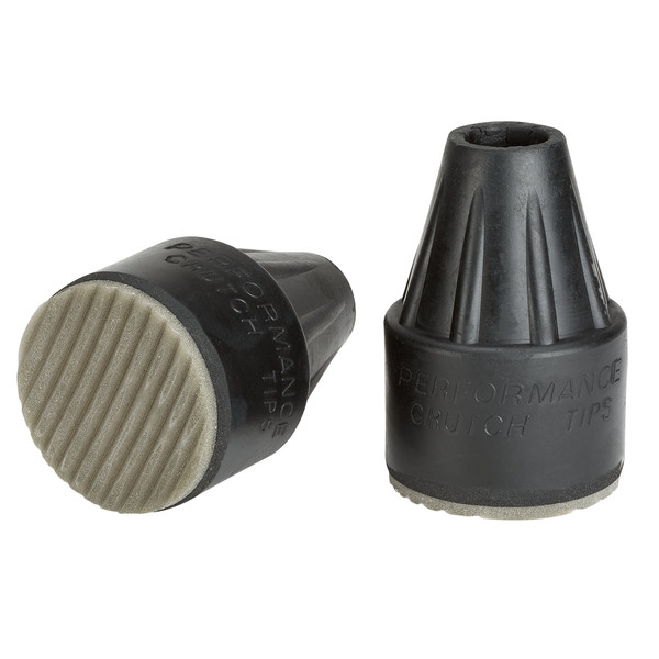 Thomas Fetterman Performance Crutch & Cane Rain Tip, 2-3/8 Inch Base Diameter, Black with Gray Tread, Pair - Fits Crutches 7/8 to 1 Inch Crutch Shafts