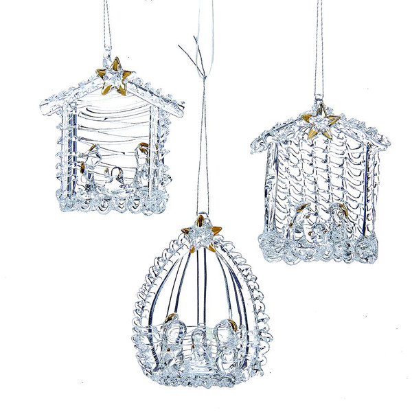 Kurt S. Adler 2.16-Inch Spun Glass Nativity, 3 Piece Set Ornaments, Multi, 3 Count, Christmas Kurt S. Adler 2.16-Inch Spun Glass Nativity, 3 Piece Set Ornaments, Multi, 3 Count, Christmas