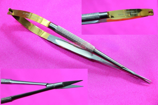 Premium German Stainless Castroviejo Micro Scissors Straight Tc 6 inch Dental instruments Cynamed