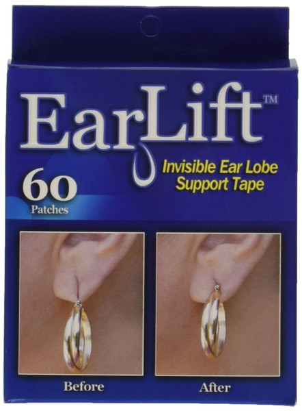 Earlift Invisible Ear Lobe Support Solution Self-Adhesive Oval Patches As Seen On Tv