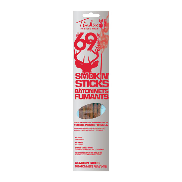 Tink's #69 Doe-in-Rut Doe Estrous Urine Smokin' Stick Deer Scent Kit (6 Pack)