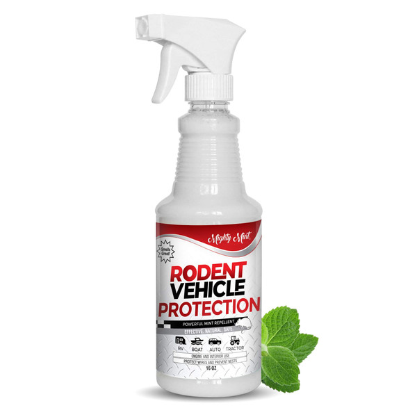 Mighty Mint Peppermint Oil Rodent Repellent Spray for Vehicles – Natural Mouse & Rat Control for Car Engines, RVs, Trucks & Boats – Plant-Based, Extra-Strong Formula – 16 oz Mighty Mint Peppermint Oil Rodent Repellent Spray for Vehicles – Natural Mouse & Rat Control for Car Engines, RVs, Trucks & Boats – Plant-Based, Extra-Strong Formula – 16 oz