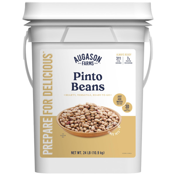 Augason Farms Pinto Beans 4-Gallon Pail, Emergency Food Supply, Everyday Meals, 253 Servings