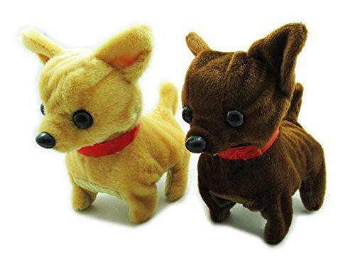 Mytoys&Gift 1pc pf Walking, Moving, Barking, Tail Wagging Plush Baby Mini Chiwawa Puppy Chihuahua Dog Random Color