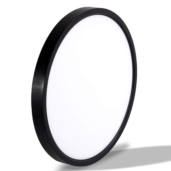 TALOYA LED Ceiling Light Office Black,5 Color Temperatures,15.8 Inch Thin Flat Modern Flush Mount LED Light Fixture for Living Room,24w Round