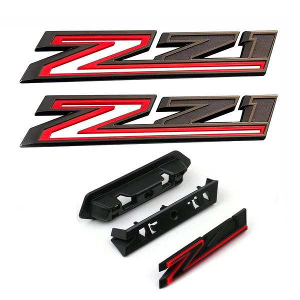 (Set of 3) 2019-2024 OEM 2pack Side Decals Emblems + Grille Z71 Badges Compatible with Silverado Z71 Parts 84632695 84384428 (Black Red) (Set of 3) 2019-2024 OEM 2pack Side Decals Emblems + Grille Z71 Badges Compatible with Silverado Z71 Parts 84632695 84384428 (Black Red)