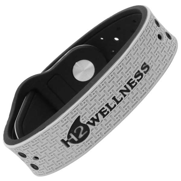 H2WELLNESS Magnetic Therapy Bracelet Super Ultra Strength Waterproof Breathable Comfortable Adjustable Infused with Titanium and Copper Sport Band (Gray)
