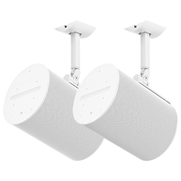 Pair of Speaker Wall Mount for Sonos Era 100 Ceiling Mount or Tilt and Swivel Adjustable Bracket for Sonos Era 100 Wall Mount White with Flexible Mounting Ways Ceiling Mount for Sonos Era 100