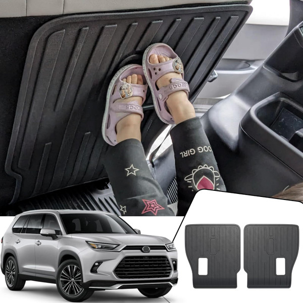 JOULARISE Kick Mats for 2024 2025 2026 Toyota Grand Highlander 7 Seats Captain Chair Car Mat Accessories, All Weather TPE Seatback Mat (Grand Highlander-2nd Row Kick Mats)