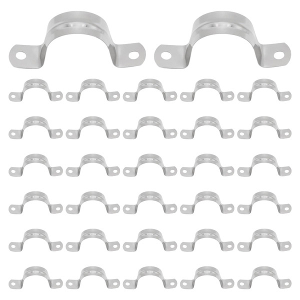 Mormchlots 32Pcs 32mm / 1-1/4" Stainless Steel U Bracket Pipe Clamp, Conduit Clamps, Rigid Pipe Strap, Two Hole Cable Strap, Heavy Duty Pipe Fasten Holder for Tube, Pipe, Wire Cord Mormchlots 32Pcs 32mm / 1-1/4" Stainless Steel U Bracket Pipe Clamp, Conduit Clamps, Rigid Pipe Strap, Two Hole Cable Strap, Heavy Duty Pipe Fasten Holder for Tube, Pipe, Wire Cord