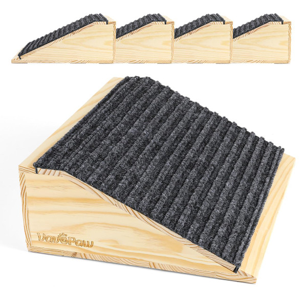 VavoPaw Dog Ramp for Stairs, Non-Slip Dog Stairs, Low-Angled Pet Ramps for Small Dogs and Cats, Medium Dogs, Step and Stair Assist for Injured and Older Pet, 4 Pack